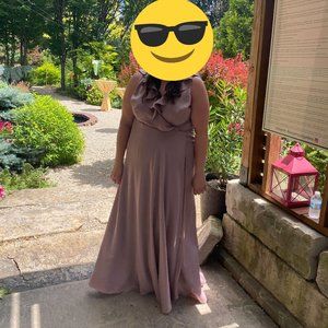 BHLDN Lilac Smoke Floor Length Gown